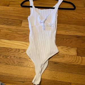 Shein XS ribbed white bodysuit